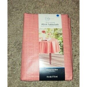 Tablecloth by Mainstay color Coral 70in round